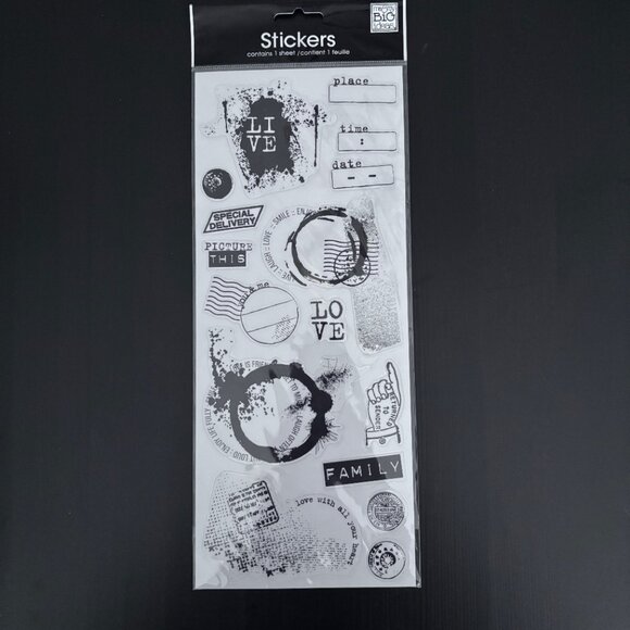 Love & Marriage - Black & White Scrapbooking Bundle of Paper and Stickers - Picture 5 of 12